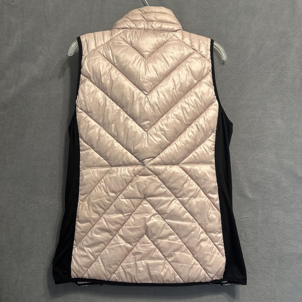 Calvin Klein Performance Puffer Vest Quilted Womens Size Large Pink Black - Picture 5 of 7